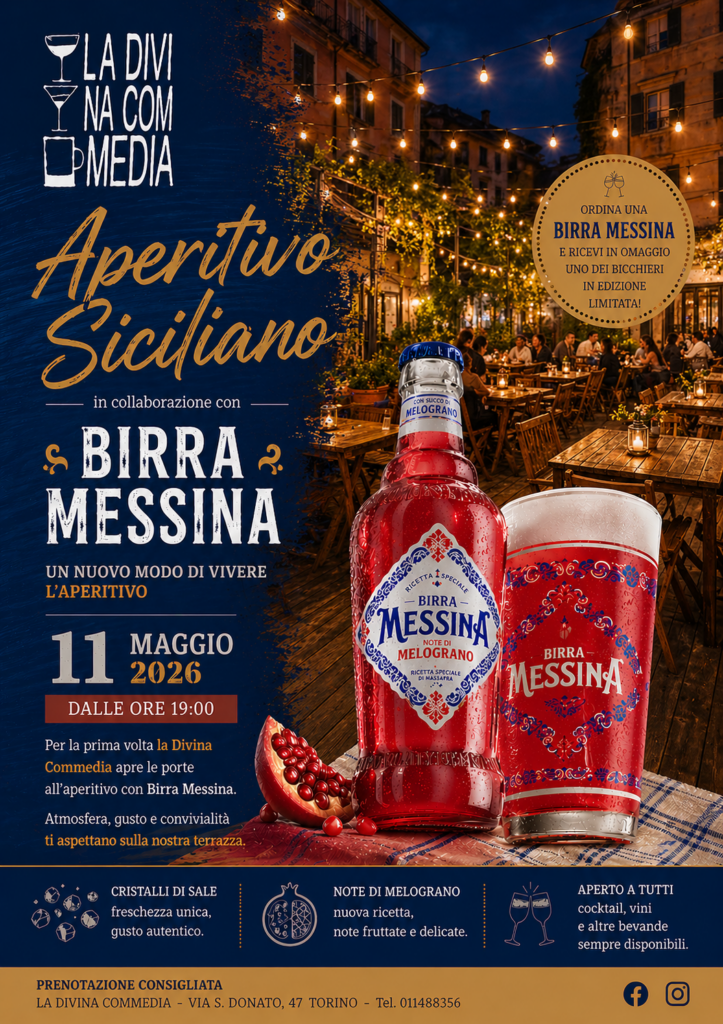 Aperitivo Siciliano Torino 11 Maggio | Birra Messina alla Divina Commedia